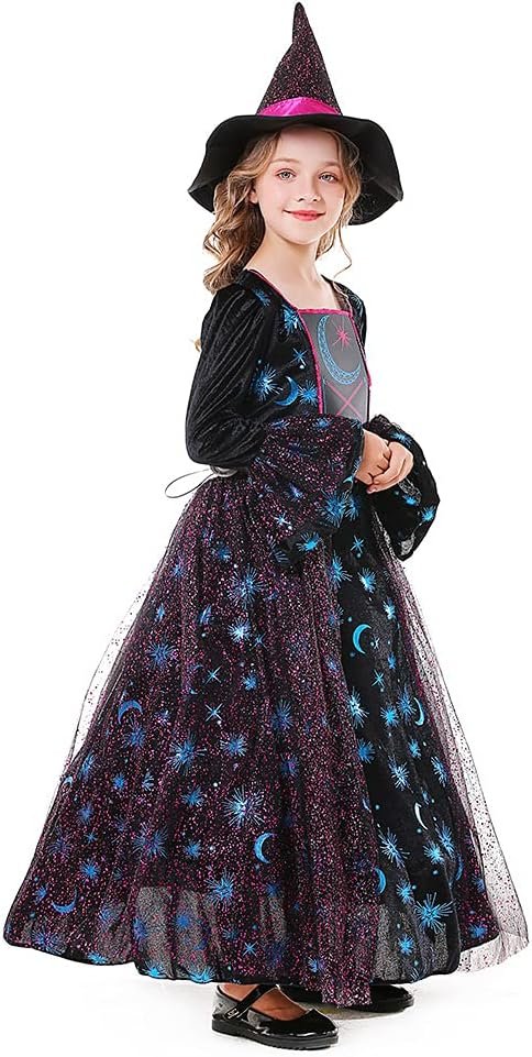 Seasons Girls Light Up Deluxe Moonlight Witch Costume (M(8-10)) - Image 4
