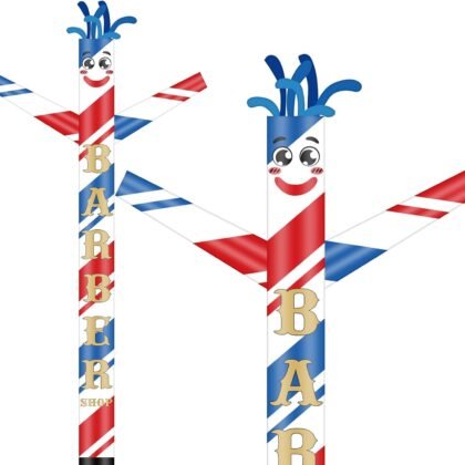 Wenqik Barber Shop Inflatable Tube Man 20' Tall Blow up Waving Arm Flailing Tube Man Giant Guy Wacky Dancing Puppet Guy for Outdoor Advertising Events (Not Include Blower)