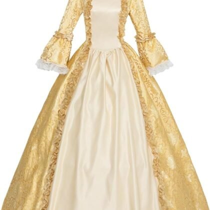 18th Century Women's Rococo Ball Gown Renaissance Floral Jacquard Long Gothic Victorian Dress Masquerade Party Costumes