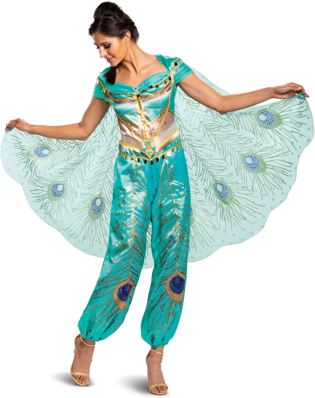 Aladdin Jasmine Teal Deluxe Adult Plus Costume