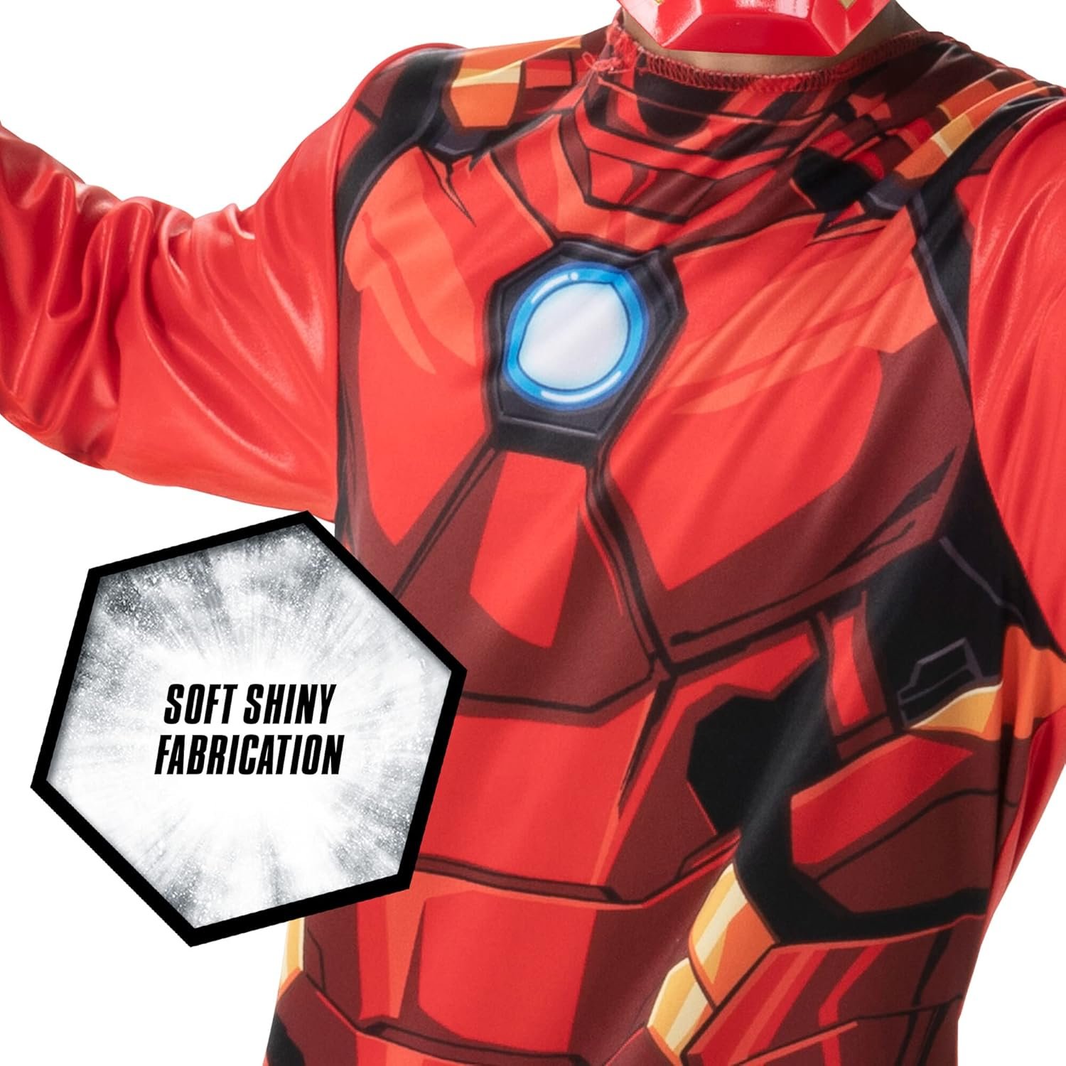 Marvel Iron Man Official Youth Halloween Costume - Premium Quality Fabric Jumpsuit with Printed Design and Plastic Mask - Image 5