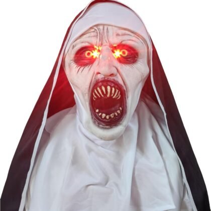 Scary Nun Mask for Adults - Halloween Terrifier Latex Mask, Masquerade Party Cosplay Costume