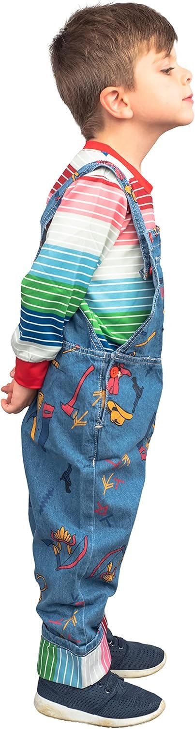 Chuckie Good Guy Doll Kids Costume Set Long Sleeve Shirt and Overalls Childrens Halloween Cosplay - Image 3