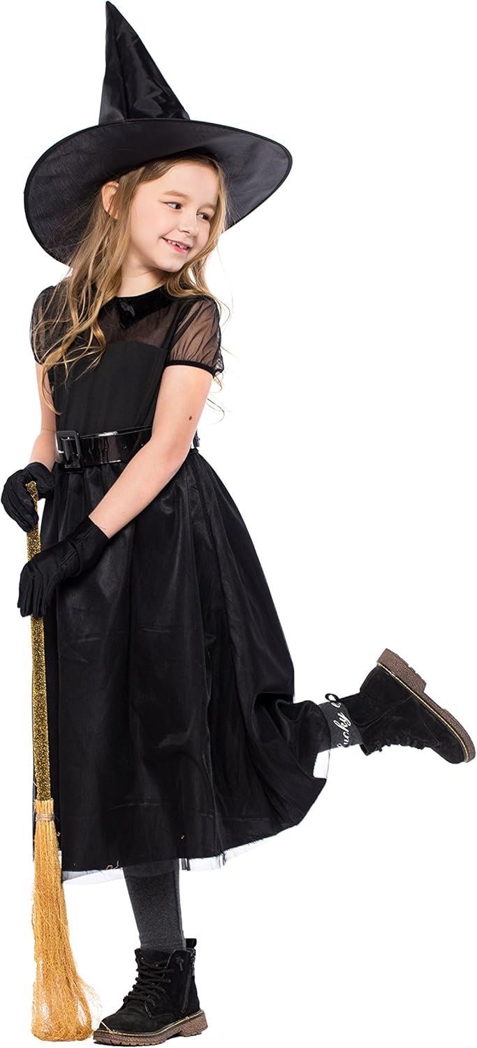 yolsun Girls' Witch Costume, Halloween Children Classic Witchy Dress Up - Image 3