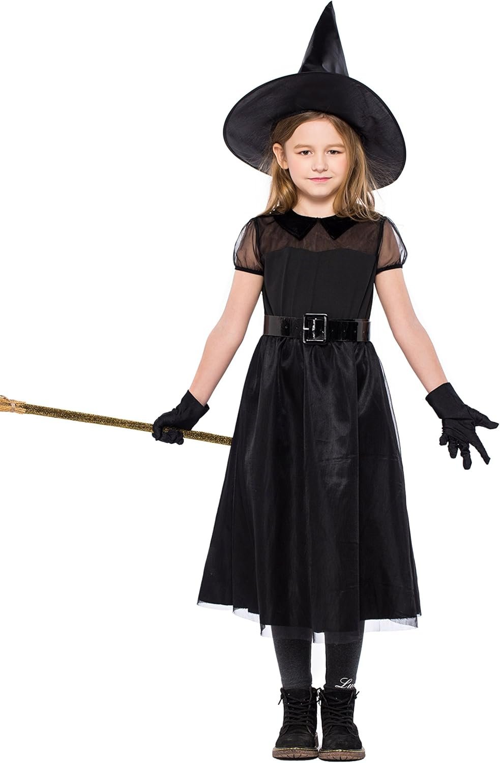 yolsun Girls' Witch Costume, Halloween Children Classic Witchy Dress Up - Image 4