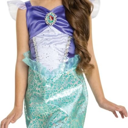 Disney Princess Ariel Dress Costume for Girls, Perfect for Party, Halloween Or Pretend Play Dress Up Child Size 4-6X