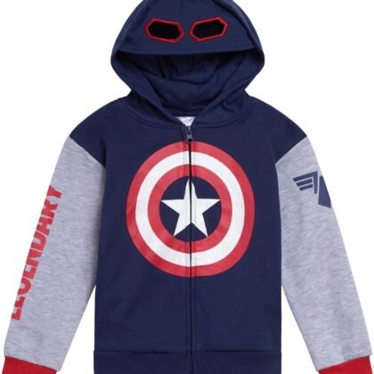 Marvel Spider-Man Avengers Fleece Zip Up Cosplay Hoodie Toddler to Big Kid Sizes (2T - 18-20)