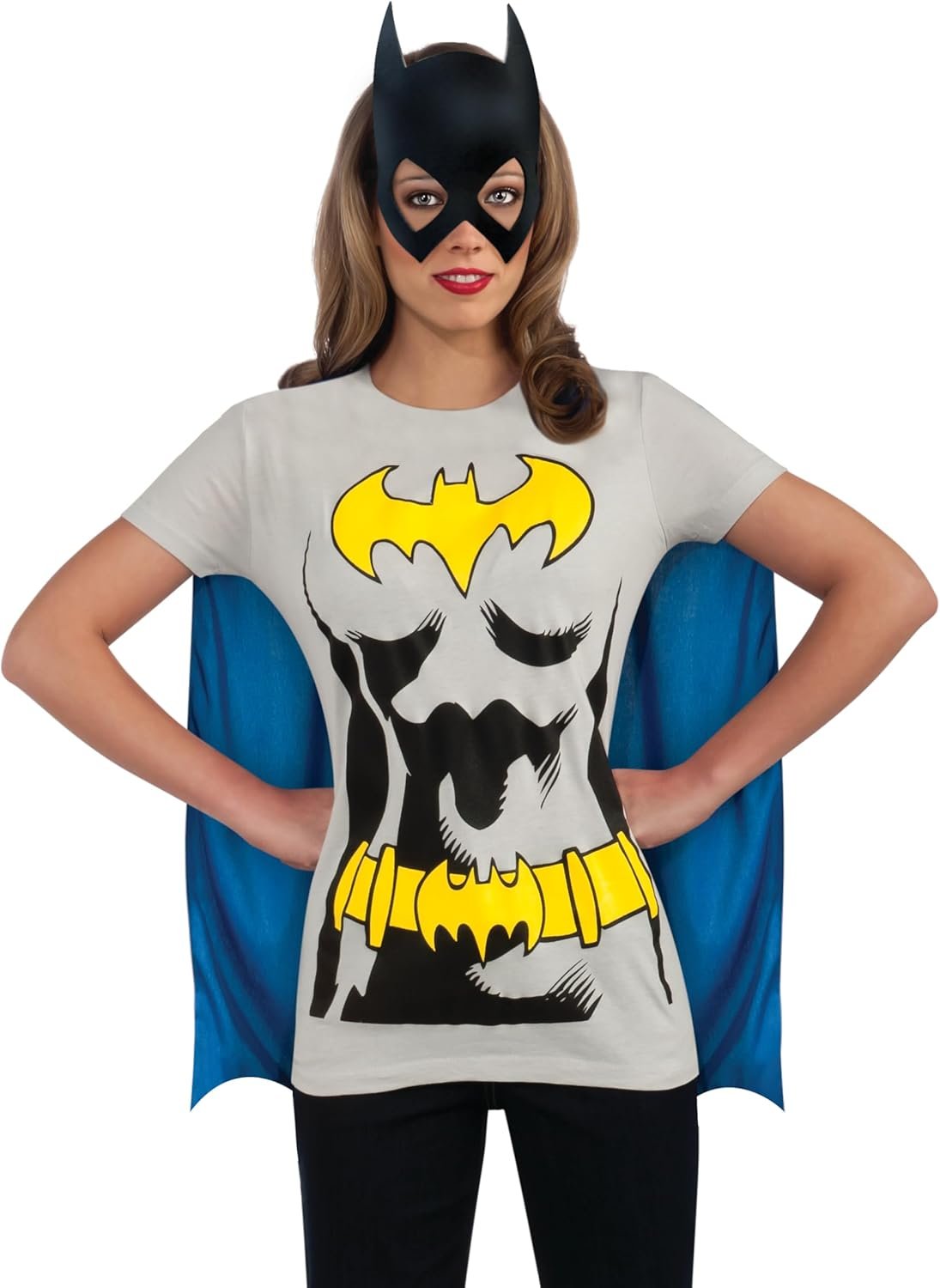 Rubies DC Comics Superheroes: Batgirl T-Shirt With Cape, Mask for Adults, Women's Small