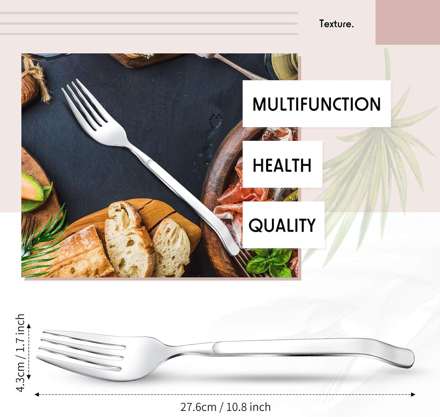Patelai Pastry Jumbo Giant Huge Fork 10.8 Inch Stainless Steel Fork for Mashing Food Whisking Eggs Dishwasher Safe Heat Resistant Baking Serving Mixing for Kitchen Use - Image 2