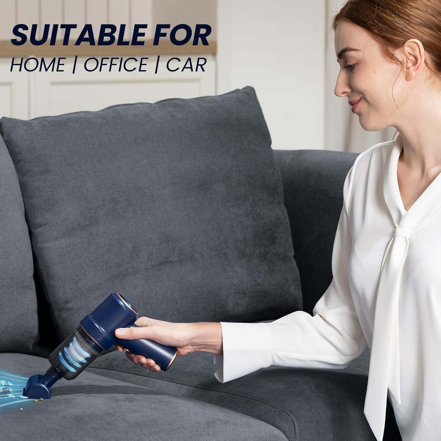 Nyo Handheld Car Vacuum Cleaner, 9000Pa Handheld Vacuum Cleaner & Air Duster, 120W High-Power Wet and Dry Portable Vacuum with Brushless Motor, Multi-Nozzles for Car, Home, Office, Pet (Blue) - Image 7