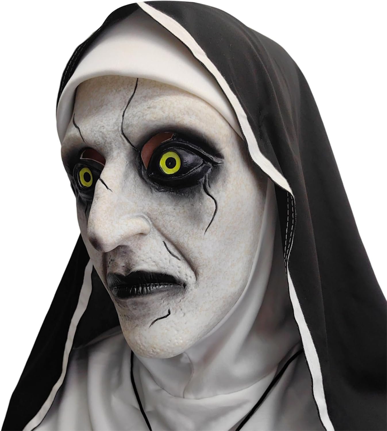 Halloween Scary Nun Mask, Full Head Latex Nun Mask with Cross Charms for Horror Parties Cosplay - Image 7