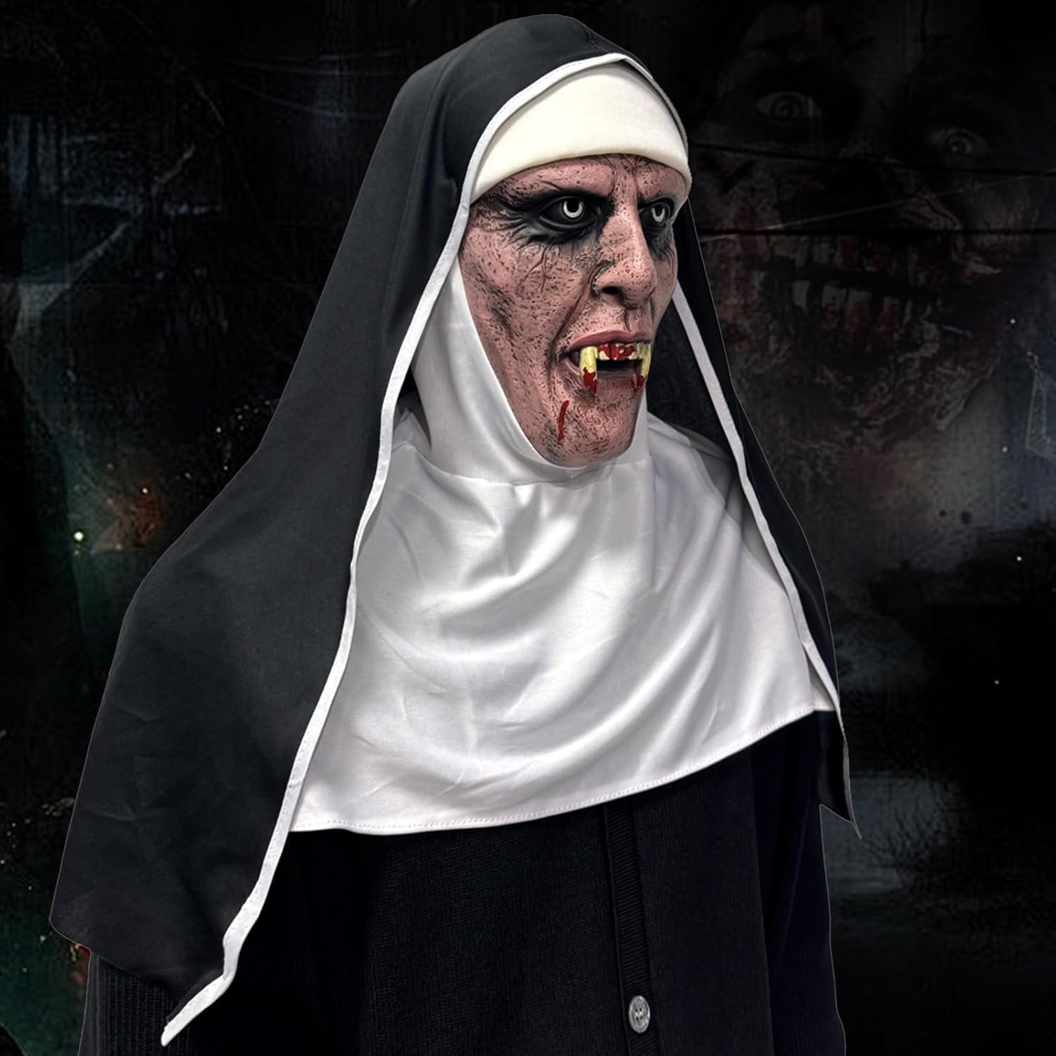 Halloween Nun Masks Set, Scary Halloween Nun Cosplay Costume Prop, Full Face Horror Masks - Image 4
