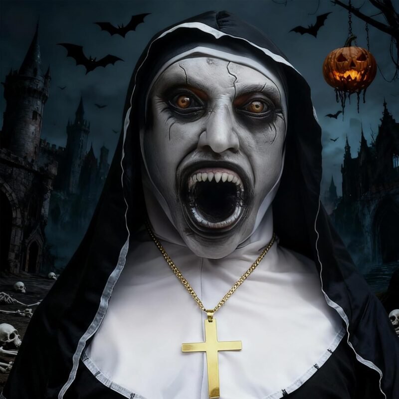 Adults Halloween Scary Zombie Vampire Mask - Reusable With Adjustable Earloops, Washable Printing - Image 6