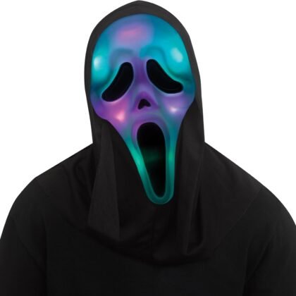 Fun World Ghost Face Color Change Mask Costume Accessory, Multi-Color