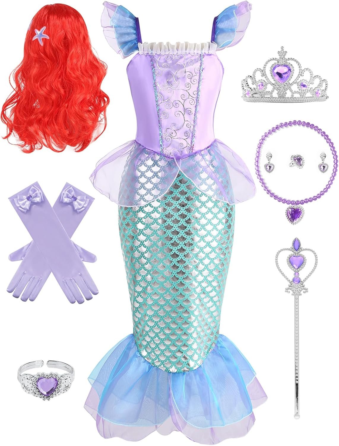 Princess Costume for Little Girls Cosplay Princess Dress Birthday Party Halloween Christmas 3-10Y