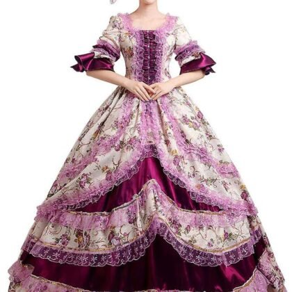 CountryWomen 1700's Rococo Gown Marie Antoinette Renaissance Dress Ball Gown Victorian Fairytale Brocade Dress Ball Gown