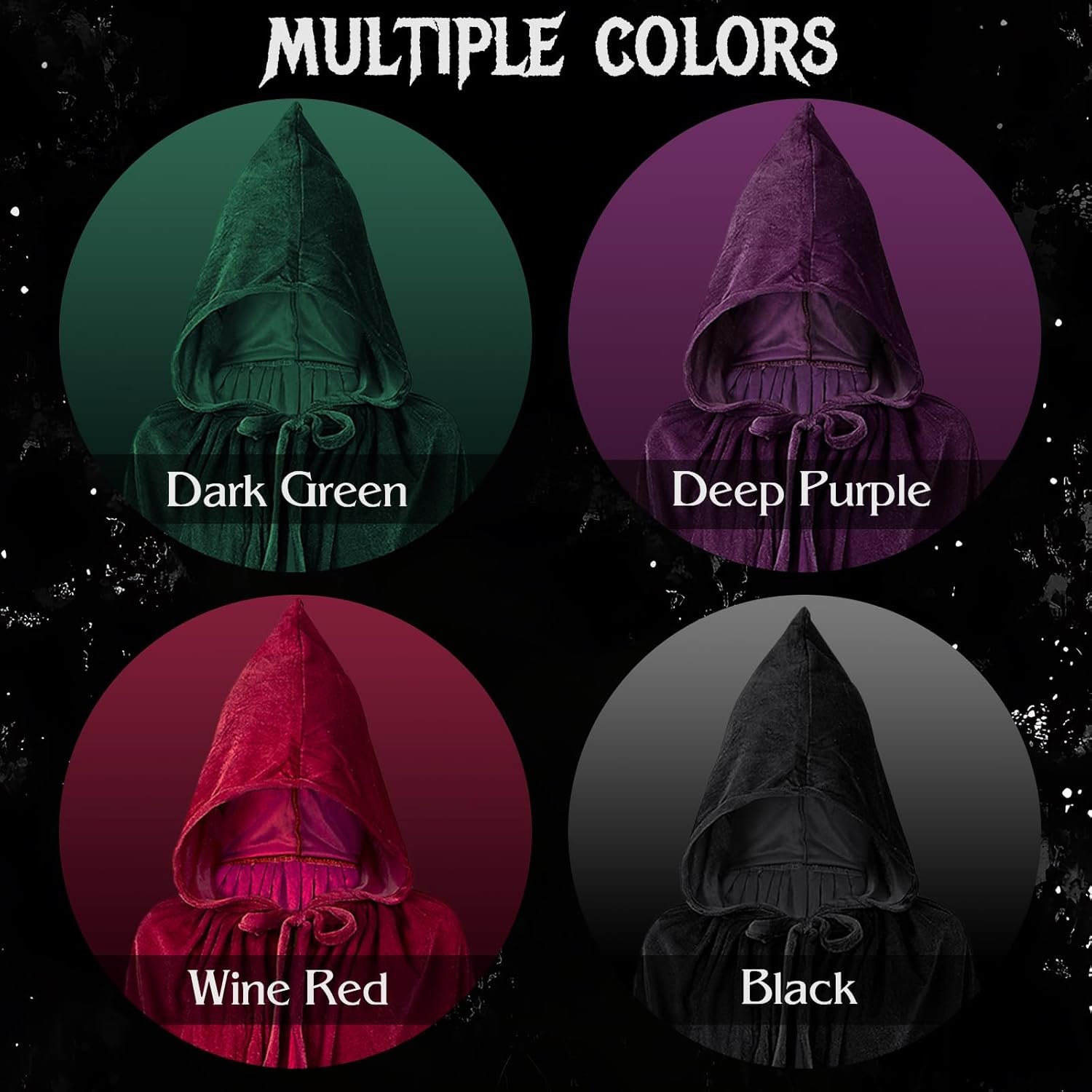 Durio Unisex Cloak with Hood - Halloween & Christmas Vampire Witch Cape Cosplay Costume - Image 2