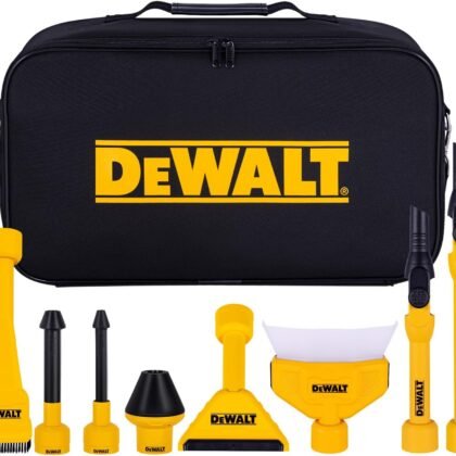 DEWALT 3-in-1 Pro 8-Piece Wet/Dry Vacuum Attachments Kit with Accessory Bag for Efficient Cleaning & Energy Saving, Compatible with Most Wet/Dry Vacs, DXVA00-0801