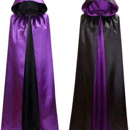 Unisex Reversible Hooded Cloak Cape For Christmas Halloween Party Vampires Cosplay Costumes