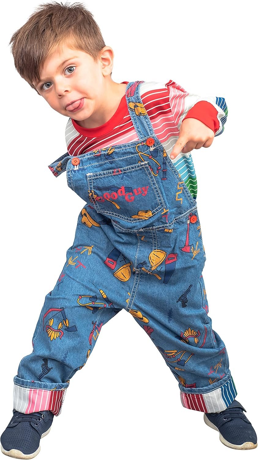 Chuckie Good Guy Doll Kids Costume Set Long Sleeve Shirt and Overalls Childrens Halloween Cosplay - Image 4