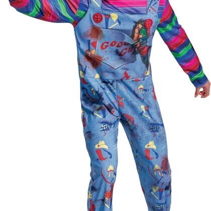 Chucky Costume for Men, Official Childs Play Chucky Costume Jumpsuit and Mask Outfit