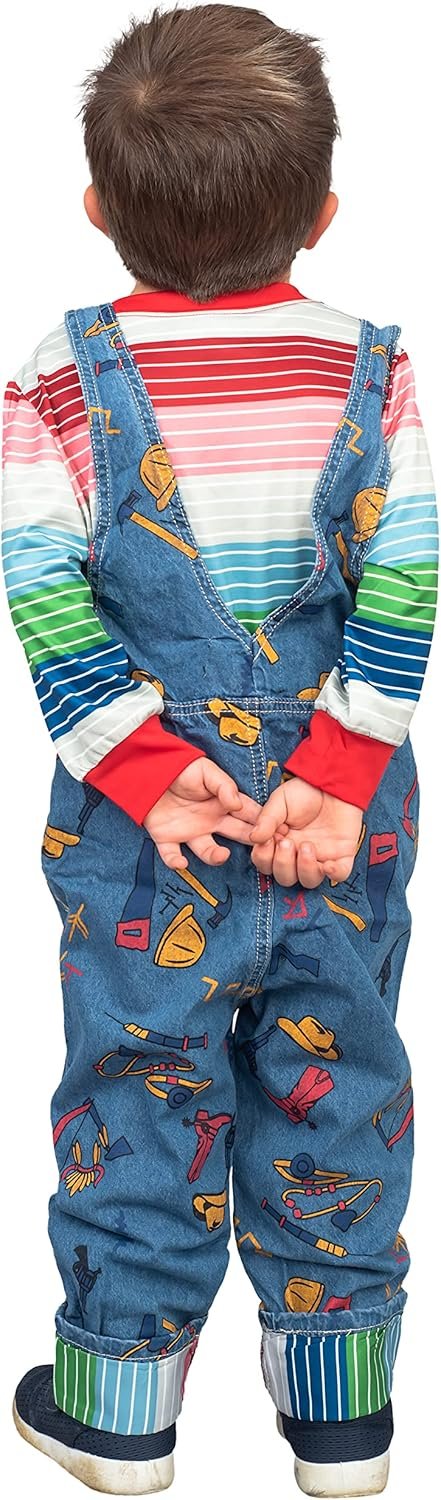 Chuckie Good Guy Doll Kids Costume Set Long Sleeve Shirt and Overalls Childrens Halloween Cosplay - Image 2