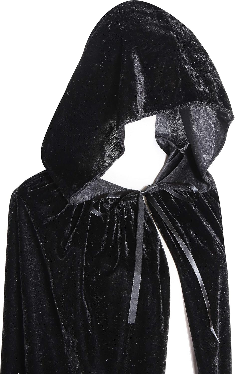 BIGXIAN Long Hooded Cloak Velvet Cape Witch Costume Halloween Costumes for Women Men - Image 5