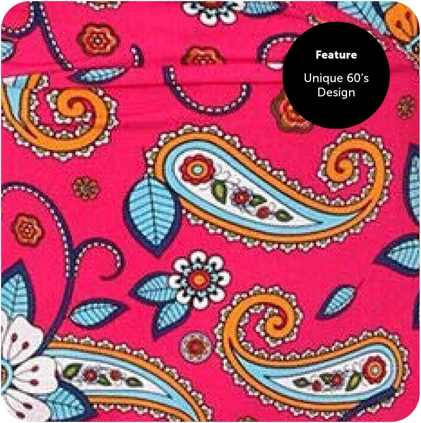 Ladies Hippy Costume 60s/70s Pink Dress + Headband - Image 4