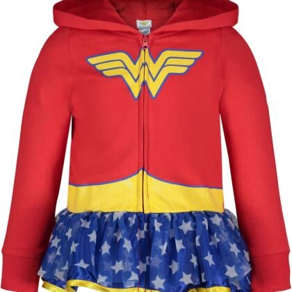 WARNER BROS Justice League Wonder Woman Zip Up Costume Hoodie Infant to Big Kid