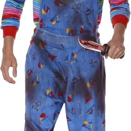 Spirit Halloween Child’s Play Adult Chucky Deluxe Costume | Officially Licensed | Chucky Cosplay | Horror Costume