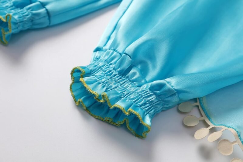 Jasmine Costume for Girls Blue Princess Costume for Kids Dress Up Outfit Birthday Cosplay Party Supplies - Image 6