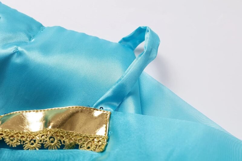 Jasmine Costume for Girls Blue Princess Costume for Kids Dress Up Outfit Birthday Cosplay Party Supplies - Image 7