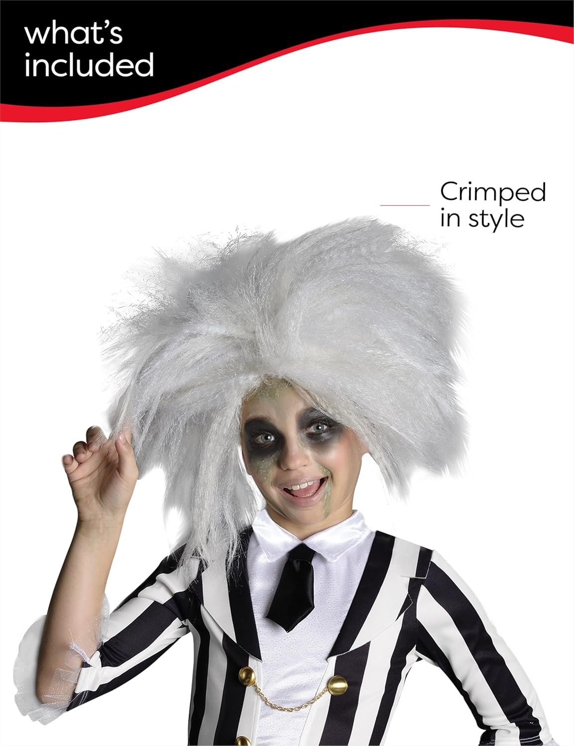 Beetlejuice: Beetlejuice Wig for Kids by Rubies Boy's No Size - Image 3