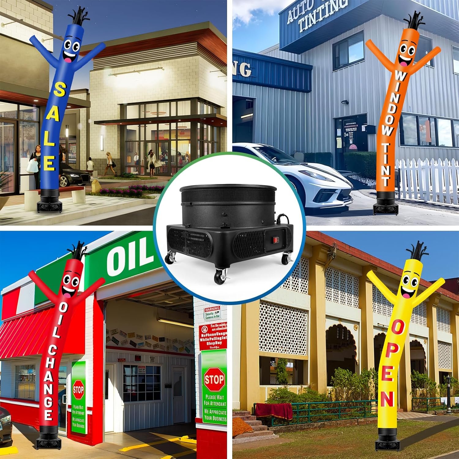 1 HP Wacky Waving Inflatable Tube Guy Air Blower, 750W Inflatable Tube Man Blower Fan, Fits 18" Diameter Inflatable Dancer - Image 7