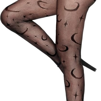 Spooktacular Creations Adult Women Celestial Witch Fishnet Tights, Witch Accessories for Womens Halloween Costumes Role Play