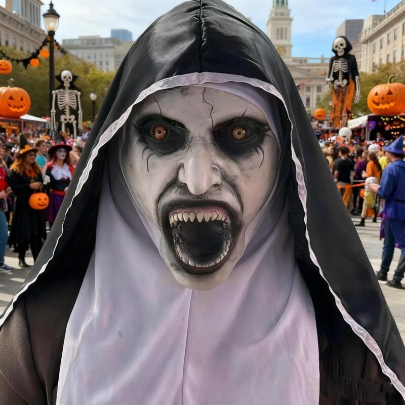 Adults Halloween Scary Zombie Vampire Mask - Reusable With Adjustable Earloops, Washable Printing - Image 7