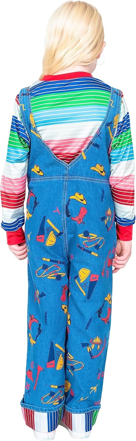 Chuckie Good Guy Doll Kids Costume Set Long Sleeve Shirt and Overalls Childrens Halloween Cosplay - Image 7