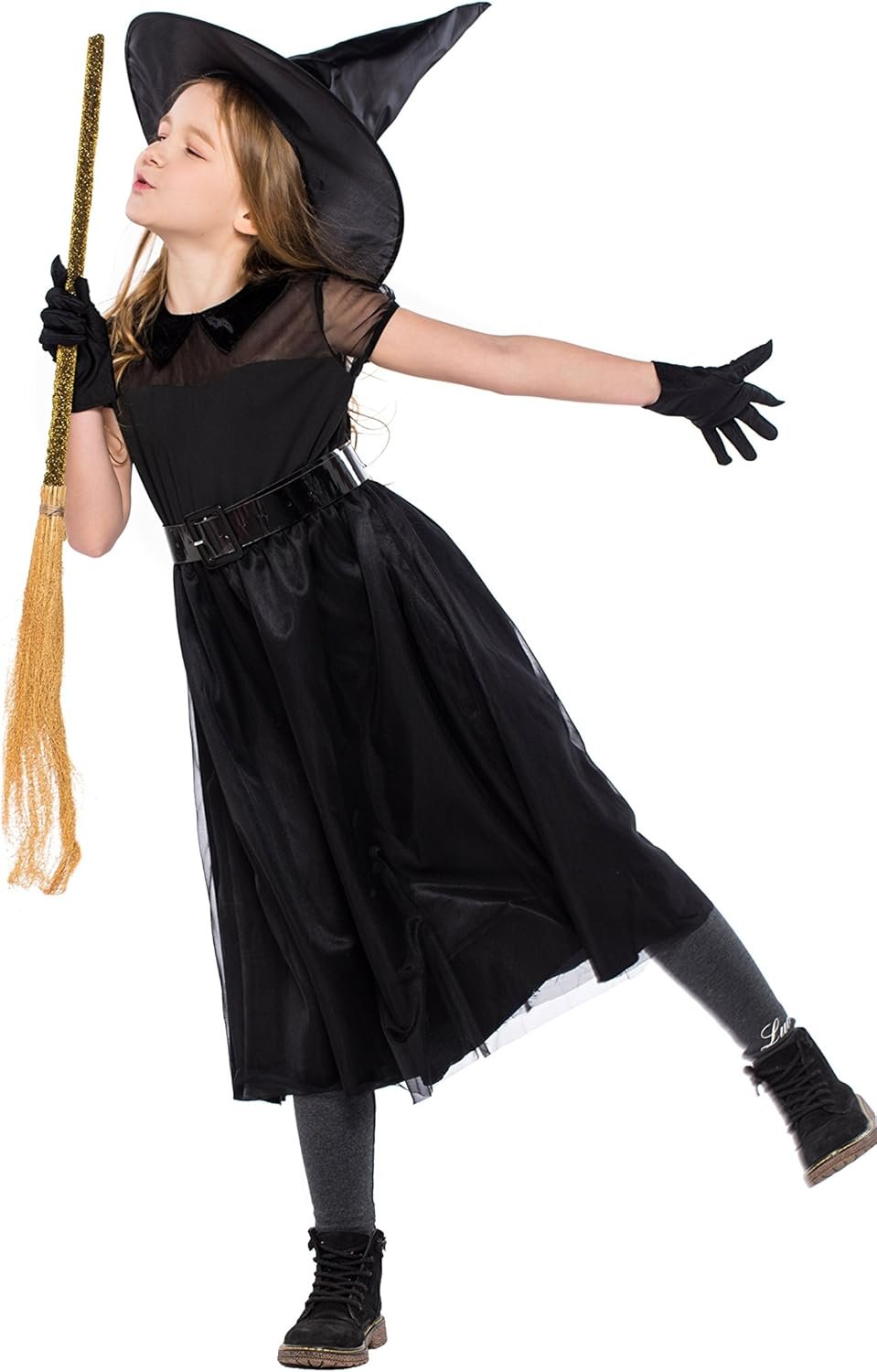 yolsun Girls' Witch Costume, Halloween Children Classic Witchy Dress Up