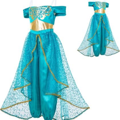 Girls Arabian Princess Costumes Dress Up Kids Halloween Party Fancy Cosplay Dress