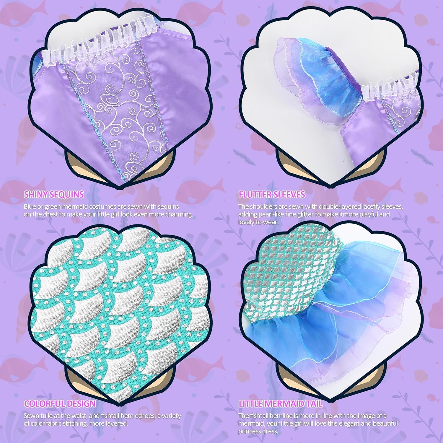 Princess Costume for Little Girls Cosplay Princess Dress Birthday Party Halloween Christmas 3-10Y - Image 4