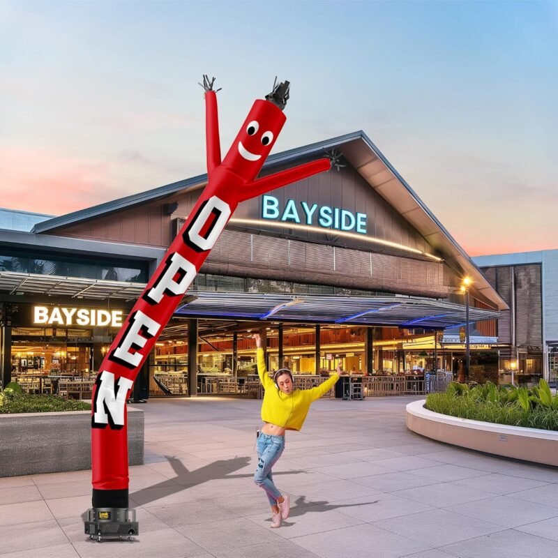 LookOurWay Air Dancers Inflatable Tube Man Attachment - 20 Feet Tall Wacky Waving Inflatable Dancing Tube Guy for Business Promotion (Blower Not Included) - Open Red - Image 4