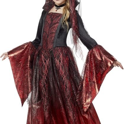 Spirit Halloween Kids Scarlet Enchantress Costume | Sorcerer Cosplay | Easy Halloween Costume | Witch Costume