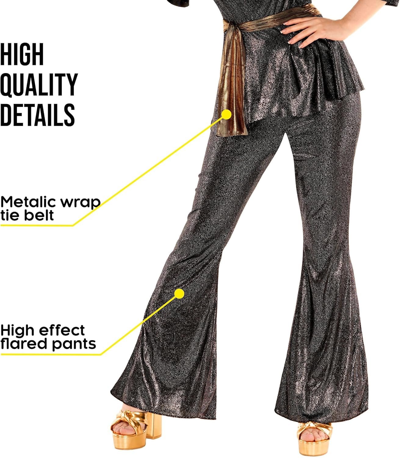 Morph Women's Disco Jumpsuit, 70s Disco Outfit for Women's Party Costume, Halloween Costumes For Women Adult - Image 4