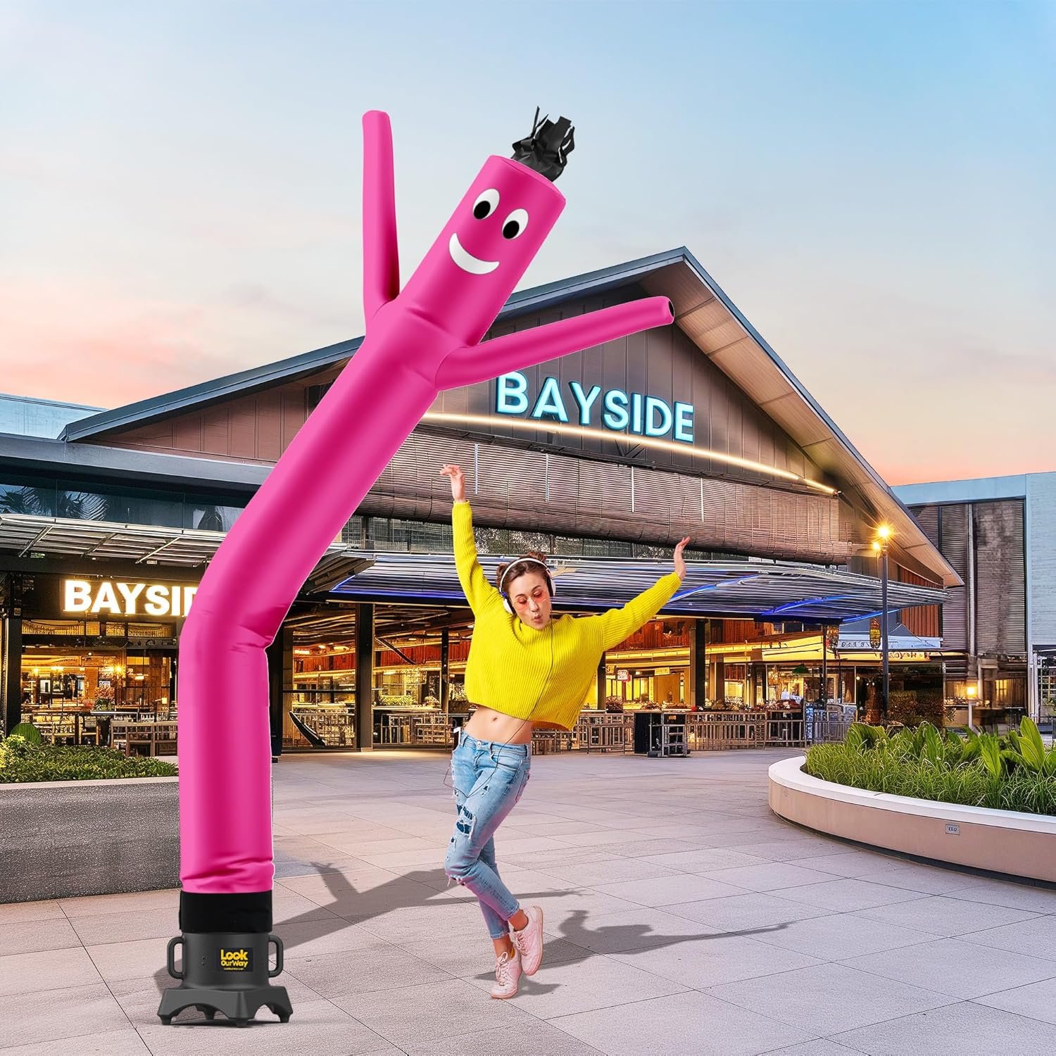 LookOurWay Air Dancers Inflatable Tube Man Attachment - 10 Feet Tall Wacky Waving Inflatable Dancing Tube Guy for Business Promotion - Blower Not Included - Pink - Image 4