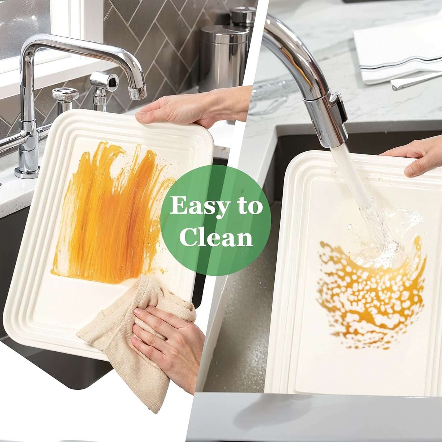 SUT 6-Pack Ivory Serving Trays for Entertaining-16 x 11" Serving Platters for Snacks, Fruit, Cookies, Dessert, Reusable Plastic Trays for Serving Food and Party Organization in Kitchen & for Parties - Image 7