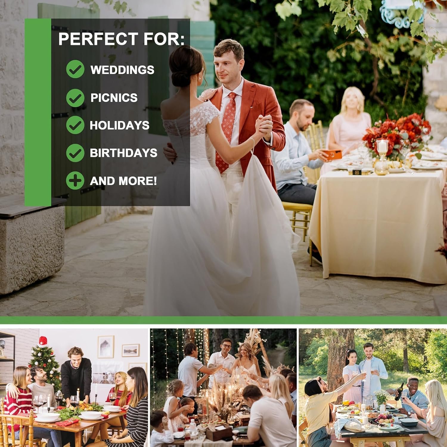 SUT 6-Pack Ivory Serving Trays for Entertaining-16 x 11" Serving Platters for Snacks, Fruit, Cookies, Dessert, Reusable Plastic Trays for Serving Food and Party Organization in Kitchen & for Parties - Image 8