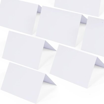 Place Cards for Table Setting - 50 Pcs White Blank Tent Place Cards for Weddings, Name Tents Placecards 3.7" x 2.48"(folded)