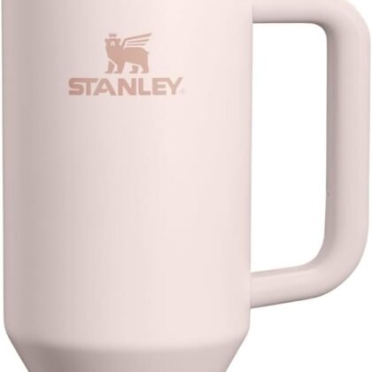 STANLEY Quencher H2.0 Tumbler with Handle and Straw 40 oz Flowstate 3-Position Lid Cup Holder Compatible for Travel Insulated Stainless Steel Cup BPA-Free Rose Quartz 2.0