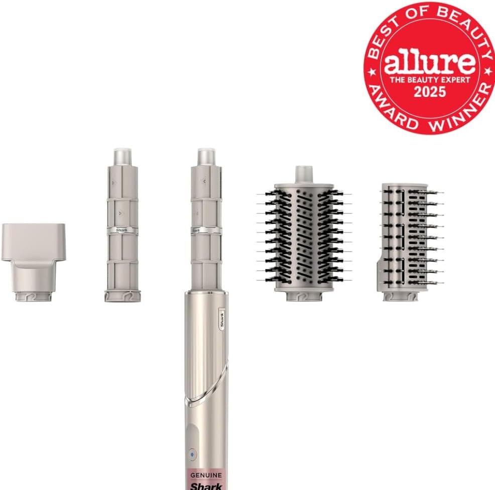 Shark HD430 FlexStyle Air Styling & Drying System, Powerful Hair Dryer Brush & Multi-Styler with Auto-Wrap Curlers, Paddle Brush, Oval Brush, Concentrator Attachment, Stone - Image 2