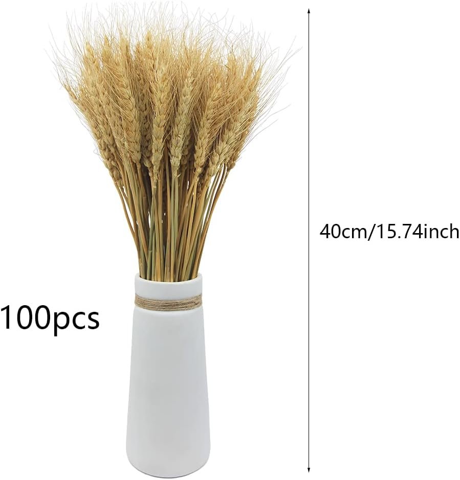 100 Stems Dried Wheat Stalks for Decor Artificial Dried Wheat Sheaves Faux Wheat Stems Natural Wheat Stalks Bundle for Wedding Party Table Centerpiece Harvest Wreath Boho Farmhouse DIY - Image 7